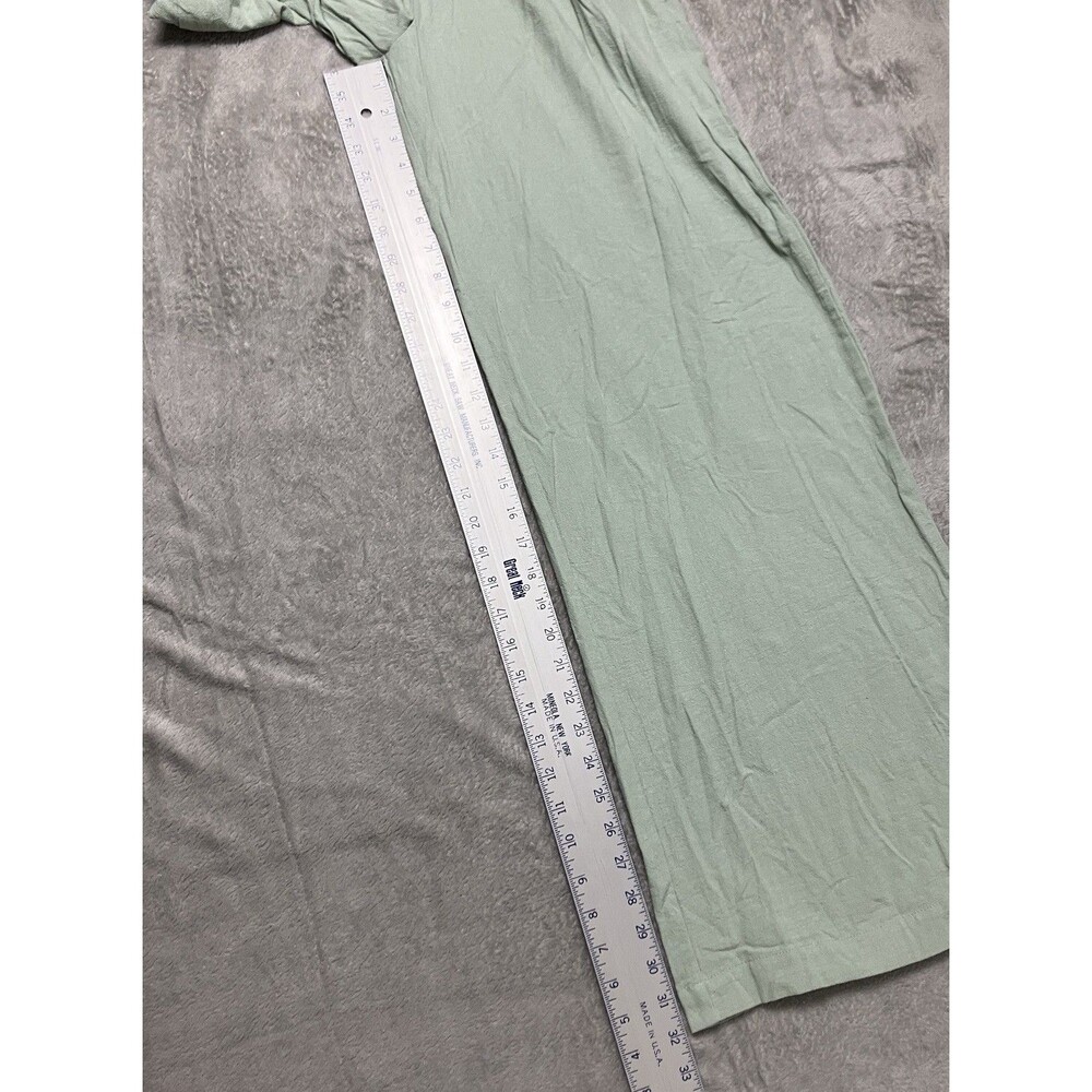 Misguided Pants Womens 8 Tall‎ Pastel Green Cotton Wide Leg Lightweight Spring - Picture 3 of 12
